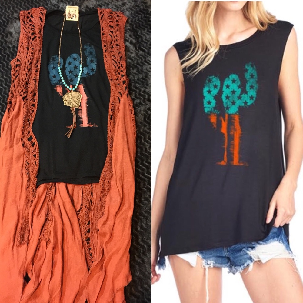 American Flag Cactus shirt